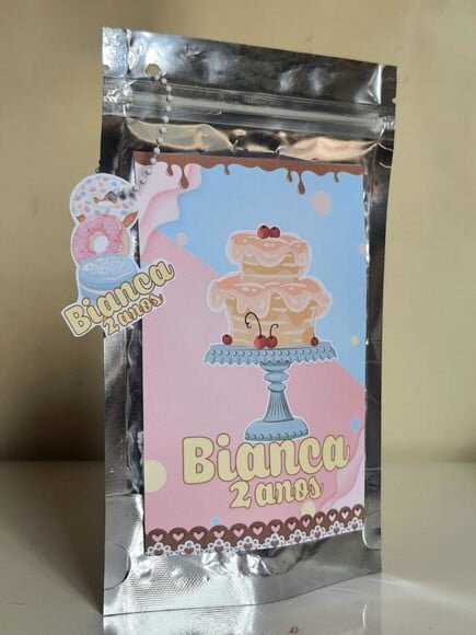 Saquinho Metalizado Zip Lock Confeitaria