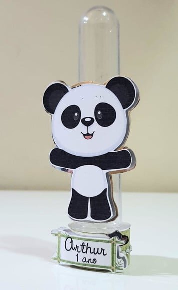 Tubete Decorado Lembrancinha de Festa com Tema Panda