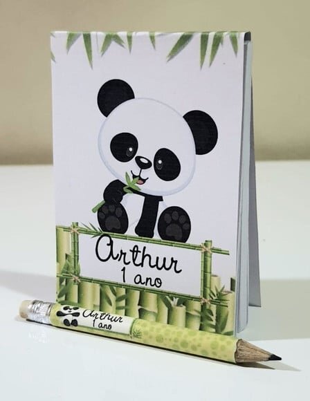 Bloquinho com Mini Lápis Panda