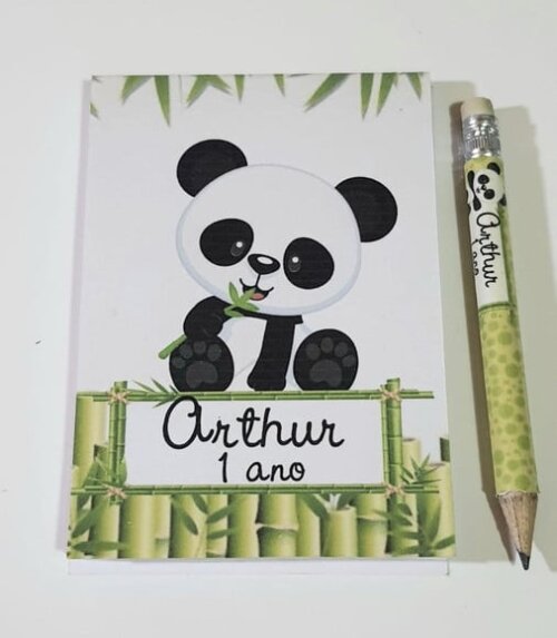 Bloquinho com Mini Lápis Panda