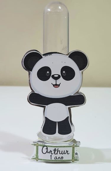 Tubete Decorado Lembrancinha de Festa com Tema Panda