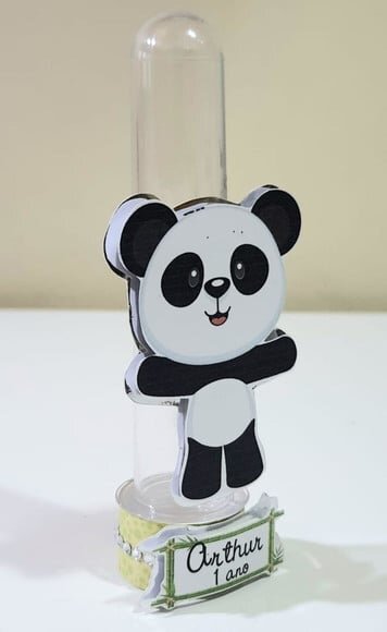 Tubete Decorado Lembrancinha de Festa com Tema Panda