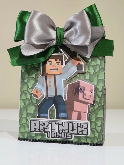 Caixa Sacolinha Minecraft