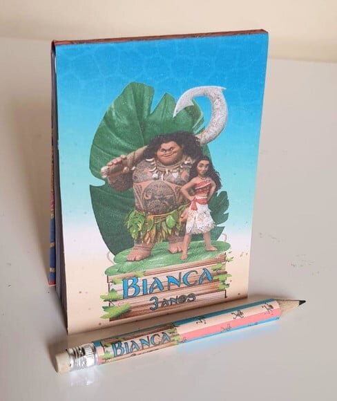 Kit Bloquinho com Mini Lápis Moana