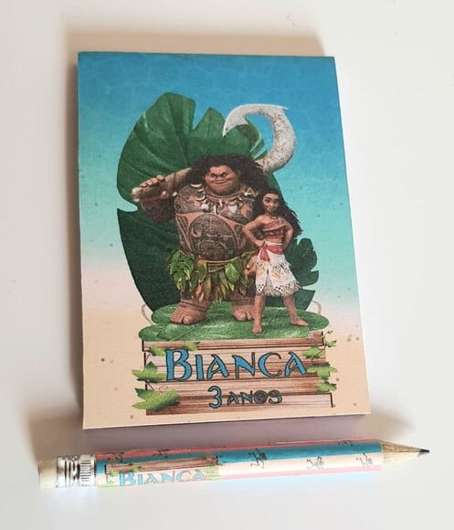 Kit Bloquinho com Mini Lápis Moana