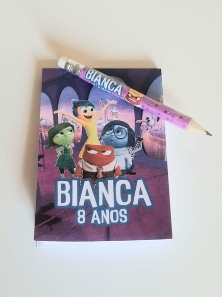 Kit Bloquinho com Mini Lápis Personalizado Divertidamente