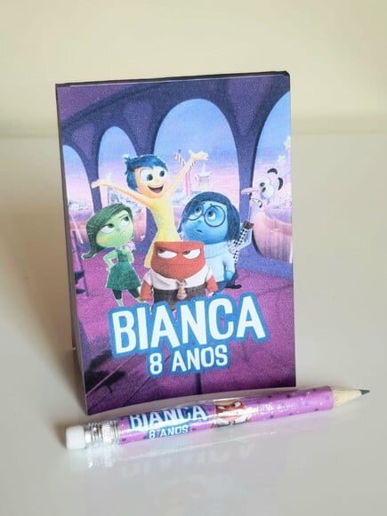 Kit Bloquinho com Mini Lápis Personalizado Divertidamente