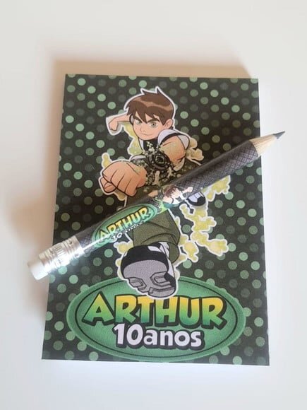 Kit Bloquinho com Mini Lápis Personalizado Ben 10