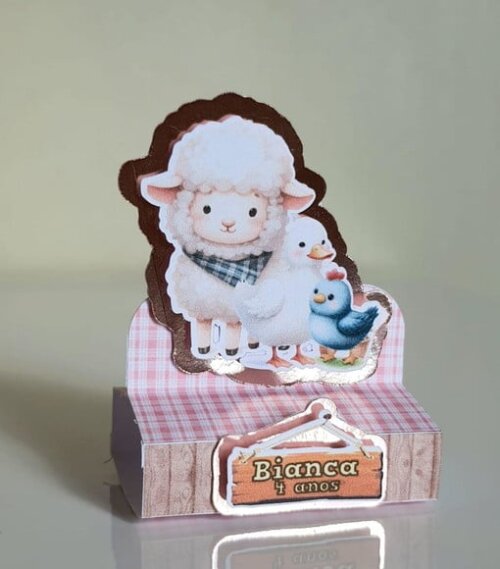 Porta-bis Duplo Personalizado Fazendinha Rosa