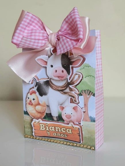 Caixa Sacolinha Fazendinha Rosa
