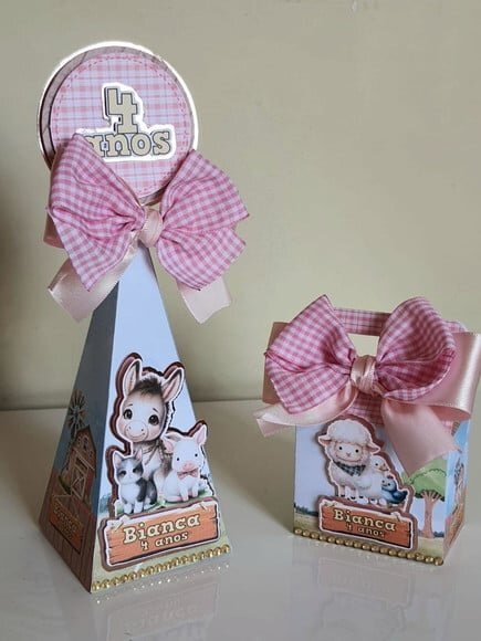 Kit 70 Lembrancinhas de Festa Fazendinha Rosa