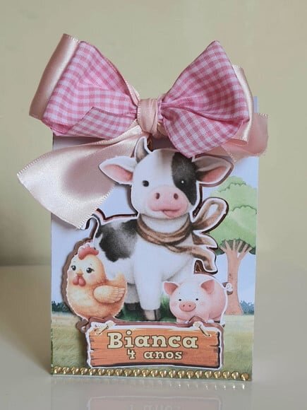 Caixa Sacolinha Fazendinha Rosa