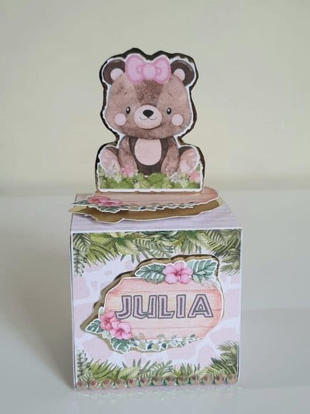 Caixa Cubo Safari Rosa