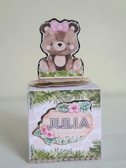 Caixa Cubo Safari Rosa