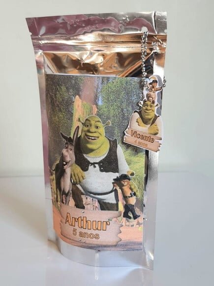 Saquinho Metalizado com Tag Shrek