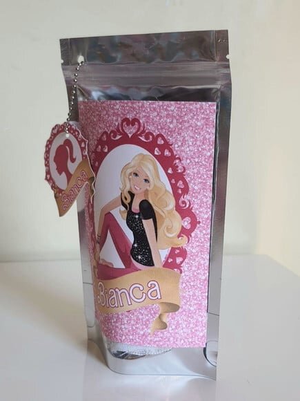 Saquinho Metalizado com Tag Barbie