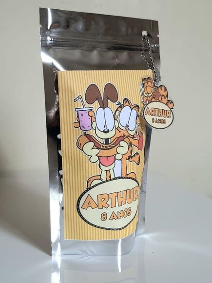 Saquinho Metalizado com Tag Garfield