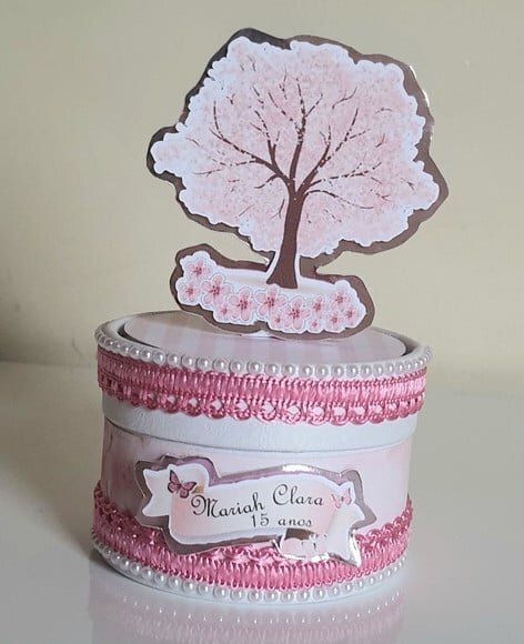 Caixinha Tubolata Flor de Cerejeira