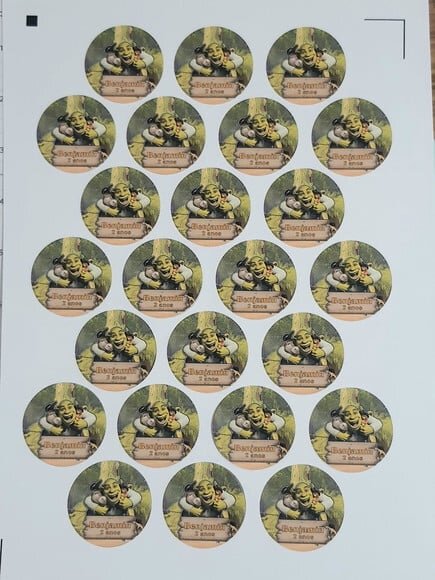 Kit de 120 Adesivos Personalizados com Tema Shrek