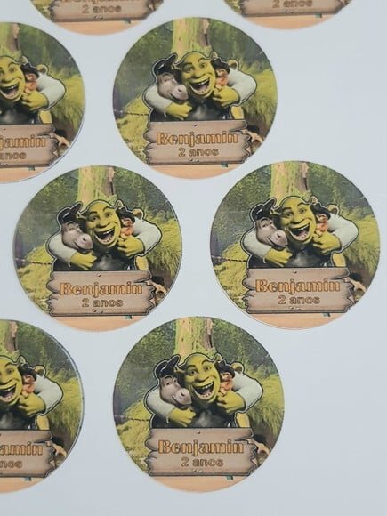 Kit de 120 Adesivos Personalizados com Tema Shrek