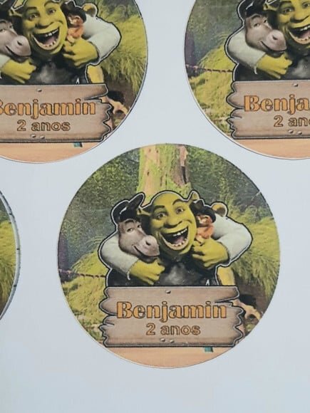 Kit de 120 Adesivos Personalizados com Tema Shrek
