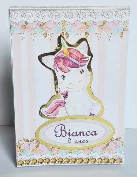 Bloquinho Lembrancinha de Festa Unicórnio