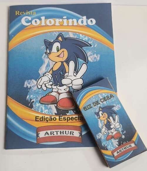 Kit Colorir com Giz de Cera Sonic