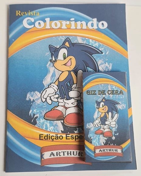 Kit Colorir com Giz de Cera Sonic