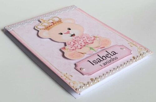 Bloquinho Lembrancinha de Festa com Tema Ursa Princesa