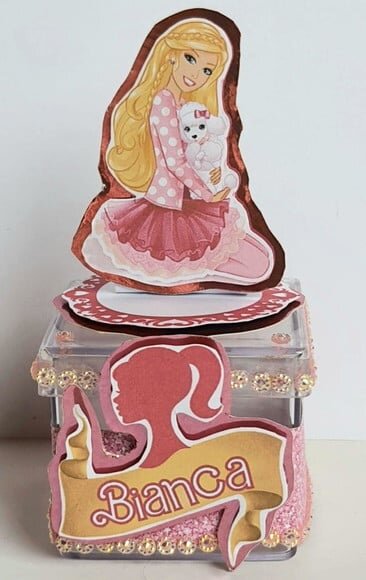 Caixinha Acrílica Lembrancinha de Festa Barbie