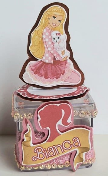 Caixinha Acrílica Lembrancinha de Festa Barbie