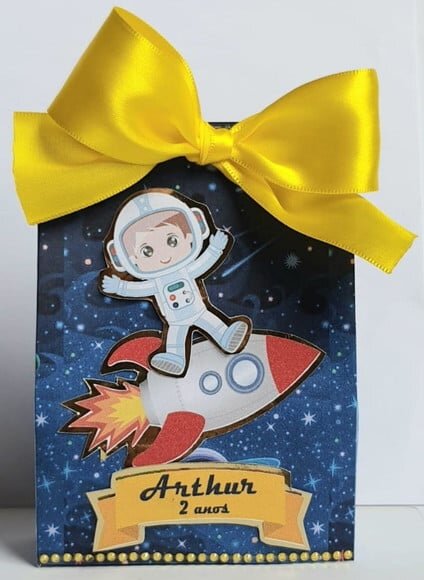 Caixa Sacolinha com Tema Astronauta