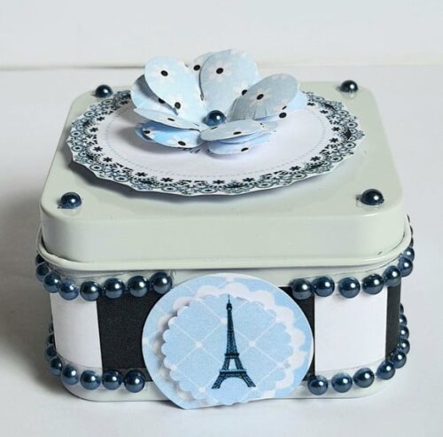 Latinha Personalizada com Tema Paris Azul