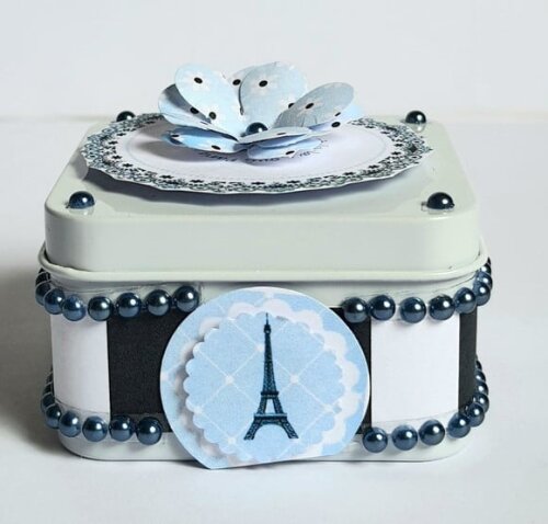 Latinha Personalizada com Tema Paris Azul