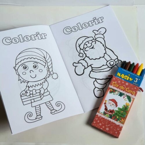 Kit Colorir com Giz de Cera Natal