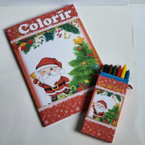 Kit Colorir com Giz de Cera Natal