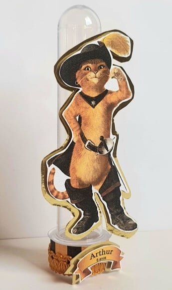 Tubete Lembrancinha de Festa Gato de Botas