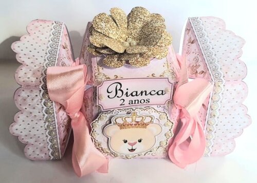 Caixa-bala Ursa Princesa Rosa