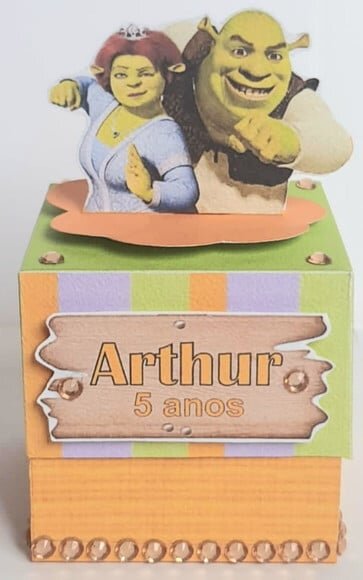 Caixa Cubo Lembrancinha de Festa Shrek