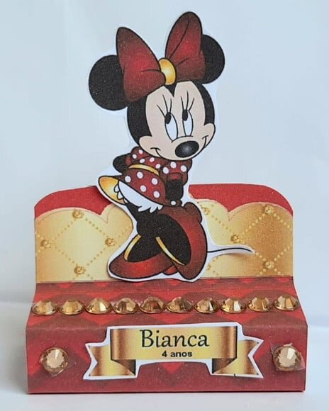 Porta-bis Duplo Minie Vermelha