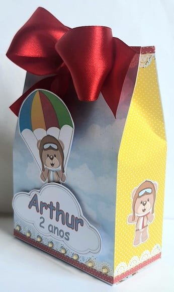 Caixa Sacolinha Urso Aviador