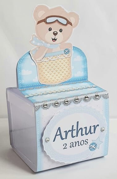 Caixa Acrílica Personalizada Urso Baloeiro