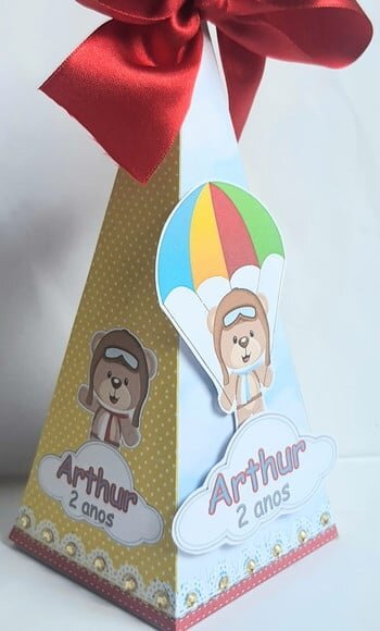 Caixa Cone/pirâmide Urso Aviador