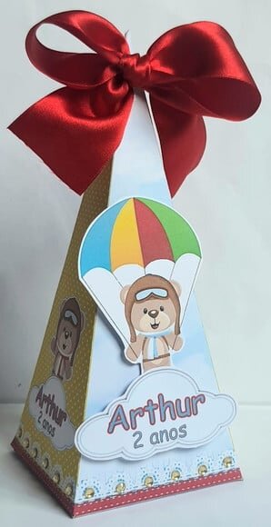 Caixa Cone/pirâmide Urso Aviador