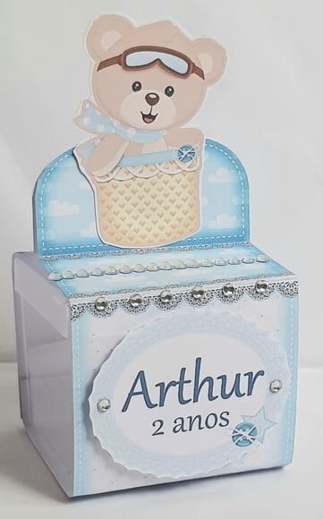 Caixa Acrílica Personalizada Urso Baloeiro