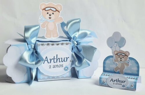 Kit de 50 Lembrancinhas para Festa Infantil Urso Baloeiro