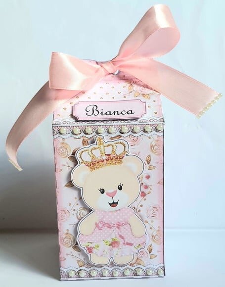 Caixa Milk Ursa Princesa Rosa
