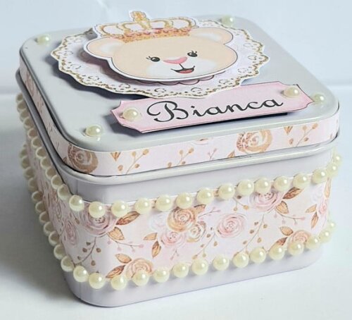 Latinha Ursa Princesa Rosa