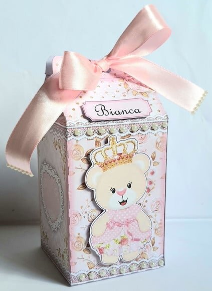 Caixa Milk Ursa Princesa Rosa