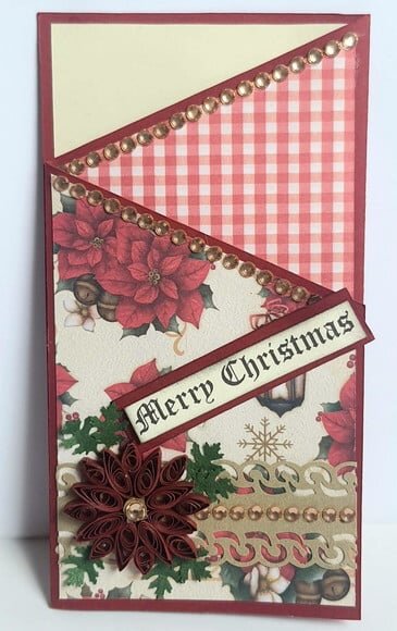 Cartão de Natal Sanfonado Quilling